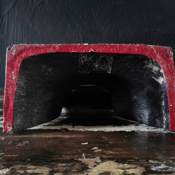 Vintage Basket Shaped Cast Metal Door Stop With Fruit Design - Picture 5 of 5